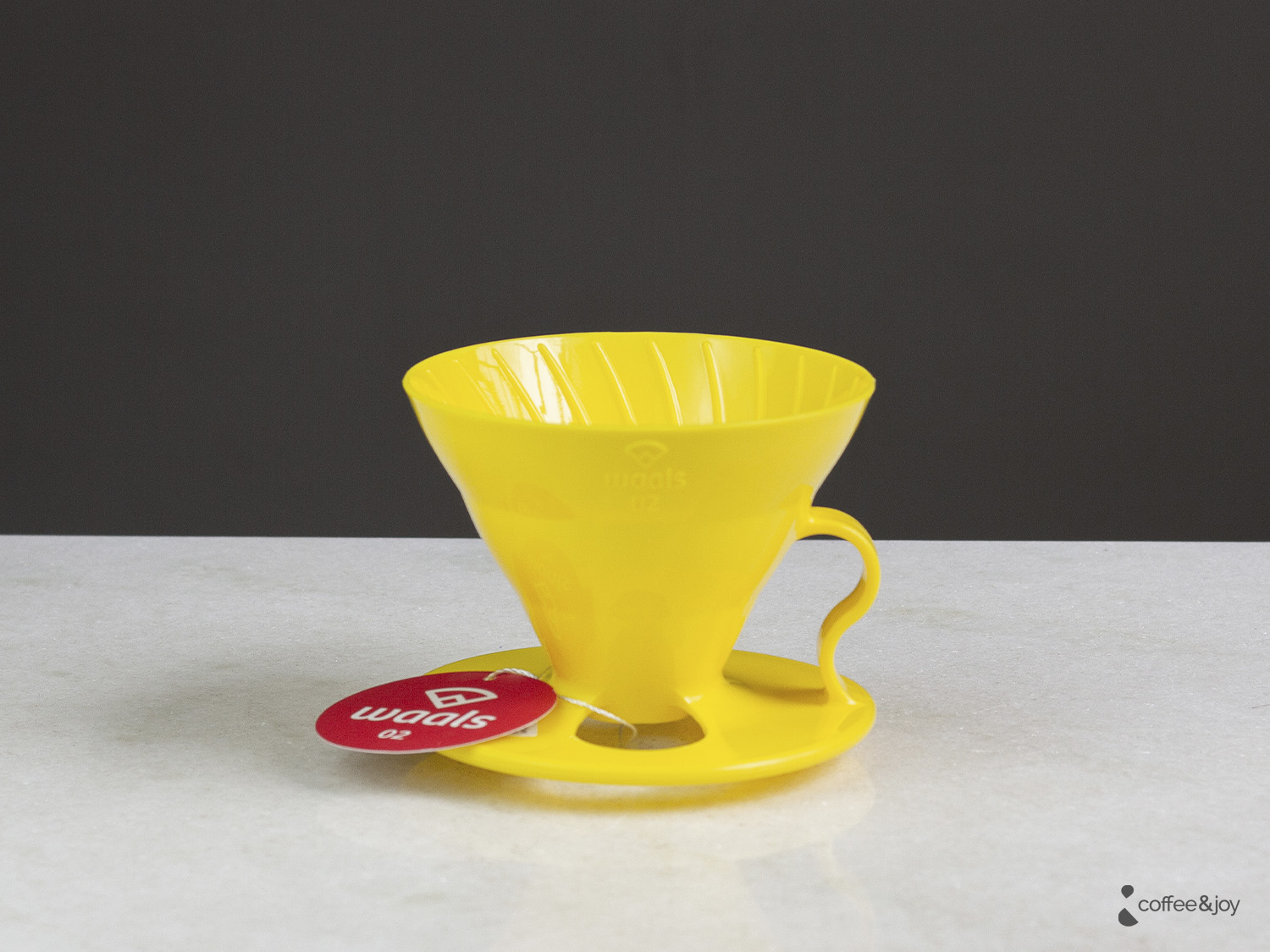 Coffeeandjoy coador de cafe conico amarelo