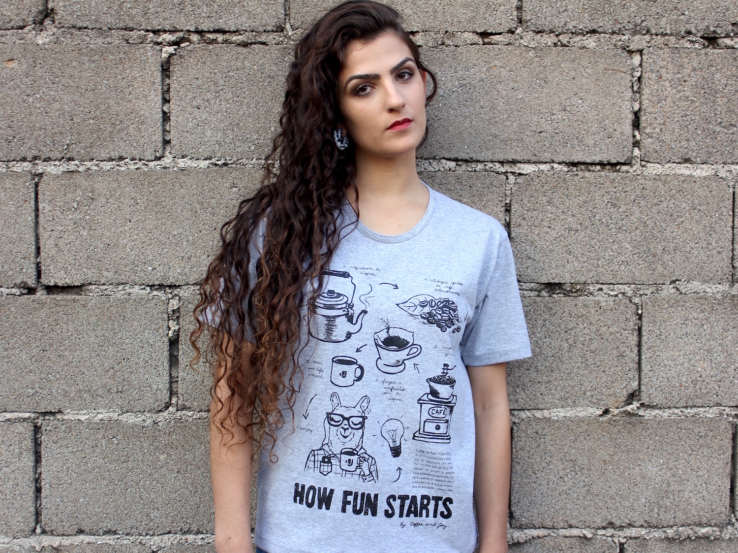 Camiseta fun cinza fem