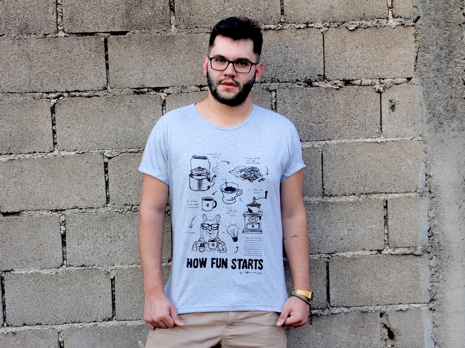 Camiseta fun cinza masc