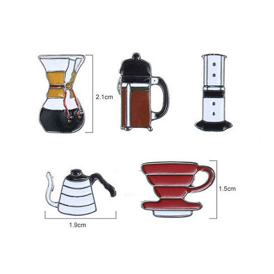 Coffee and joy pins tamanhos
