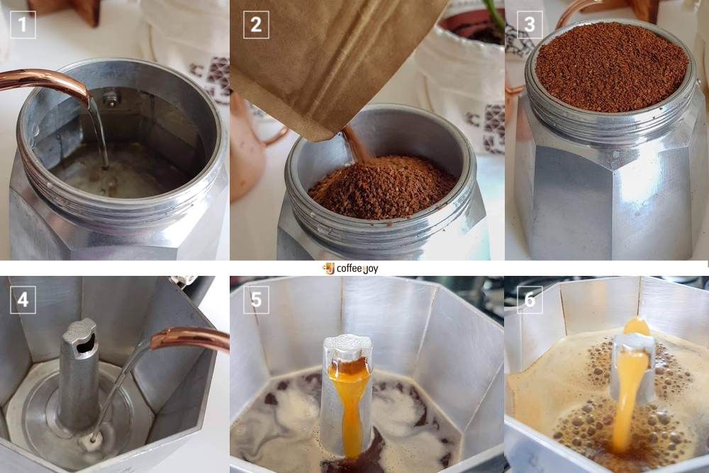 Coffeeandjoy passo apasso na cafeteiraa italiana