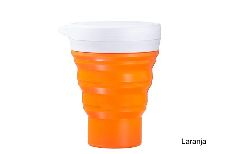 Coffeeandjoy copo silicone menos1lixo laranja