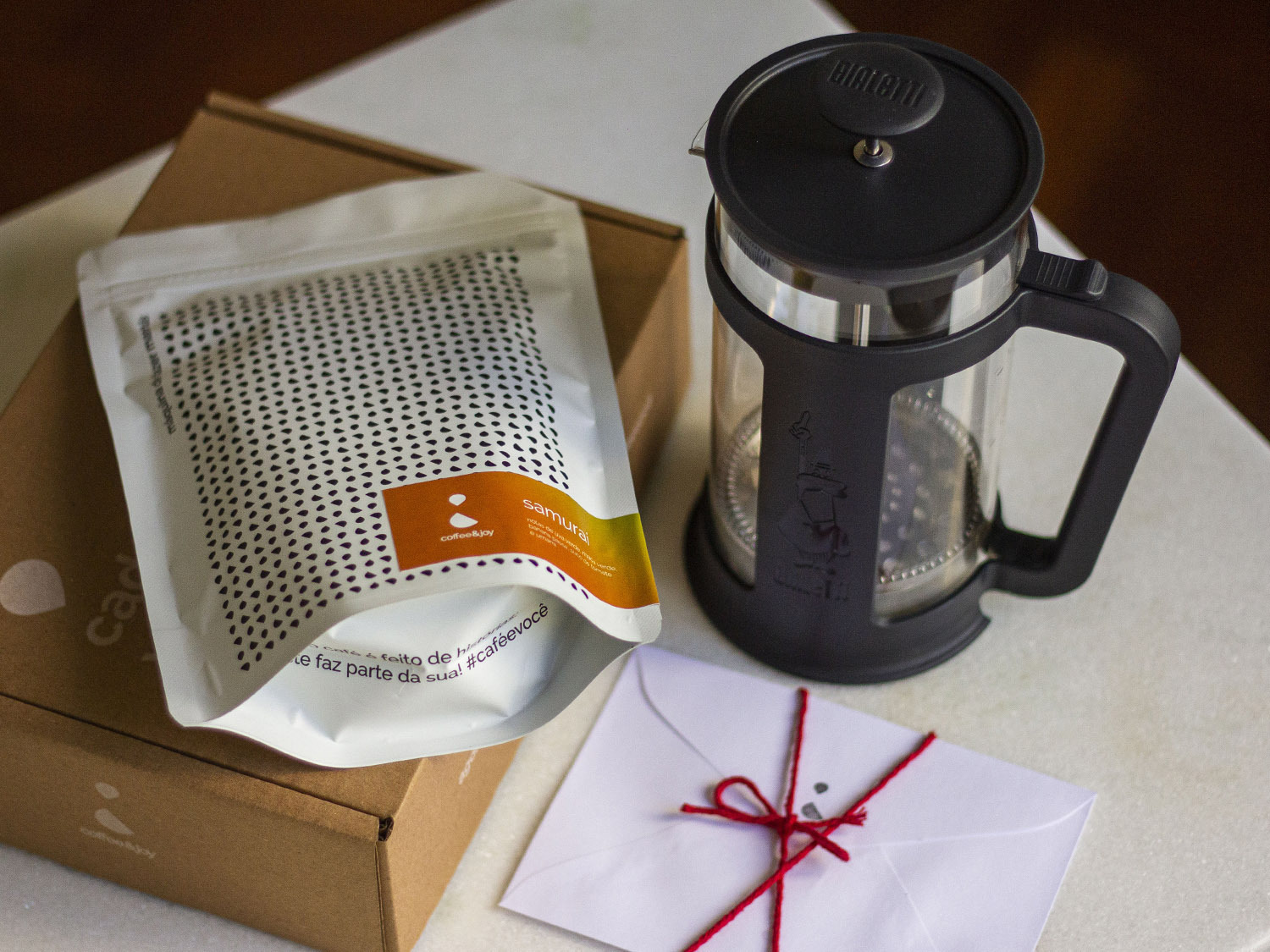 Coffeeandjoy kit dia dos pais com prensa francesa