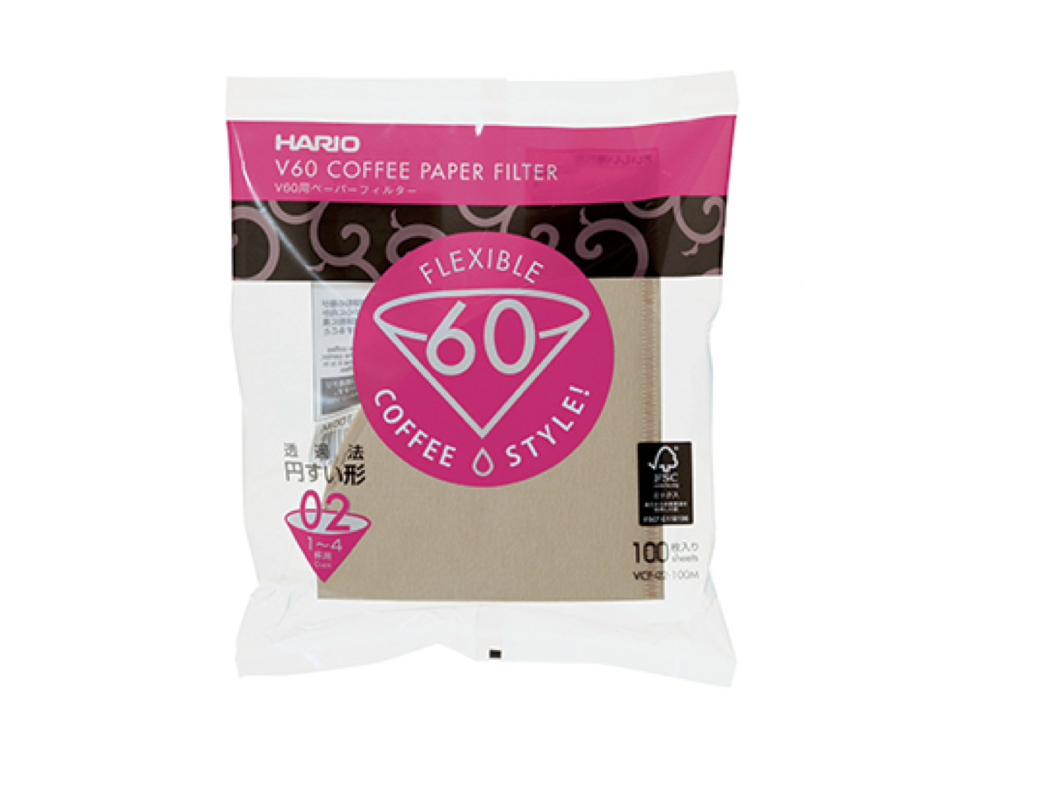 Coffeeandjoy filtro natural hario v60 02 100un pacote